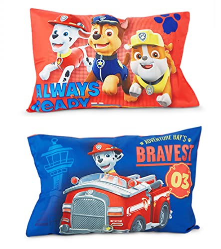 Paw Patrol Calling All Pups 4 Piece Toddler Bedding Set - Includes Quilted Comforter, Fitted Sheet, Top Sheet, and Pillow Case for Boys Bed, Blue