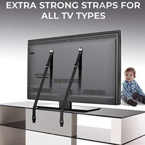 Family Care Metal Anti Tip Furniture Straps/TV Safety Straps (4 Pack+Gift) Kit -Secure 400lb- Earthquake Straps for Bookcases - Furniture Wall Anchors for Baby Proofing - Anti Tip Furniture Anchors