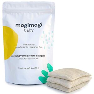 organic oatmeal soothing bath soak for sensitive skin, baby & kids – all natural & fragrance-free, 17 oz (3 packs) - made in usa by mogimogi baby
