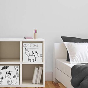 Sweet Jojo Designs Organizer Storage Bins for Black and White Fox Collection - Set of 2