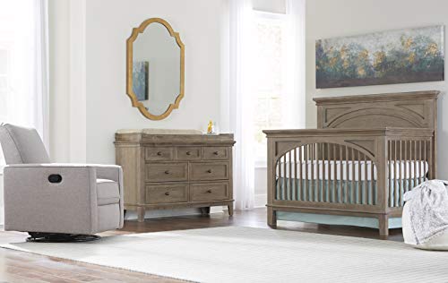 Westwood Design Leland 4 in 1 Convertible Crib with Spindle, Stone Washed