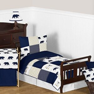 Sweet Jojo Designs Navy Blue and White Woodland Organizer Storage Bins for Big Bear Collection - Set of 2