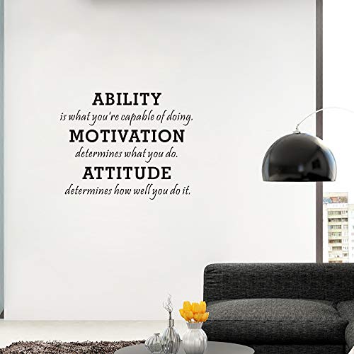 Ability Motivation Attitude Wall Decal Inspirational Quotes Sayings Decals Removable Vinyl Sticker Kids Room Living Room Bedroom Classroom Office Home Decor