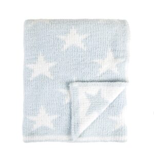 tadpoles ultra soft reversible chenille baby blanket - stars blue | 30" x 40" | made of 100% microfiber polyester | soft, gentle & hypoallergenic | ideal as a swaddle, receiving blanket & more