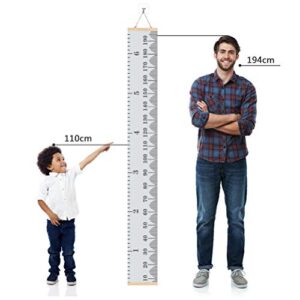 FOCCTS Baby Growth Chart, Height Chart Hanging Ruler Wall Decor for Kids, Toddler Growth Chart for Wall, Wall Hanging Growth Chart Baby Height Measurement- 79" x 7.9"