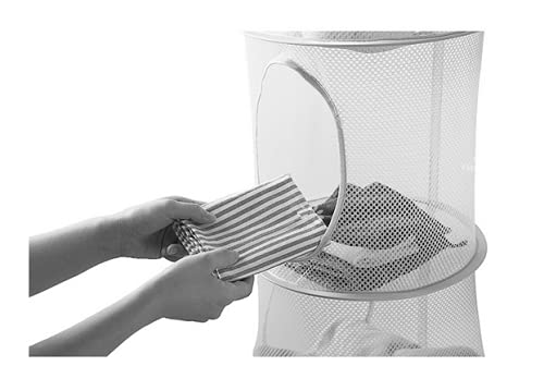 2 Pcs 4 Tier Foldable Hanging Mesh Storage Basket with 2 Hooks,43.5 x12” Space Saving Toy Organizer 4 Compartments Organizer for Corner Organizer Storage Net,Bathroom Balcony Wardrobe,Travel,Gray
