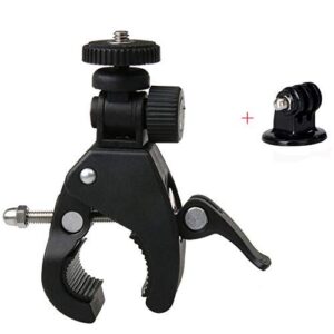 walway motorcycle bike handlebar clamp mount with tripod adapter for gopro hero 6/5/ 5 session/ 4 session/ 4/3+/ 3/2/ 1, xiaoyi and other action cameras