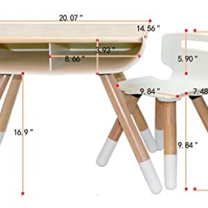 asunflower Toddler Desk & Chair Set Height Adjustable Kid's Table Chairs Set with Storage Modern Design Desk Chairs Set, White