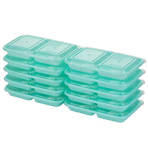 Good Cook Meal Prep, 2 Snack Compartments BPA Free, Microwavable/Dishwasher/Freezer Safe, Blue