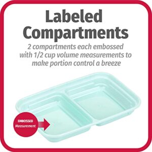 Good Cook Meal Prep, 2 Snack Compartments BPA Free, Microwavable/Dishwasher/Freezer Safe, Blue