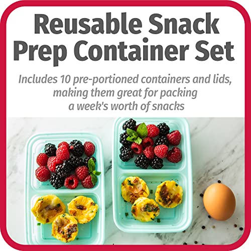 Good Cook Meal Prep, 2 Snack Compartments BPA Free, Microwavable/Dishwasher/Freezer Safe, Blue