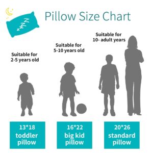 LOFE Organic Kids Pillow with Pillowcase - 16x22 Youth Pillow, 100% Organic Cotton Shell, Adjustable Loft, Machine Washable, Soft & Hypoallergenic, Breathable Large Size Toddler Pillow