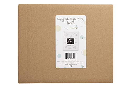 Tiny Ideas Sonogram Signature Frame Guest Book, Perfect for Any Baby Registry, Marker Included for Guests to Leave Well-Wishes, Great for Celebrating Baby Showers or Birthdays, White