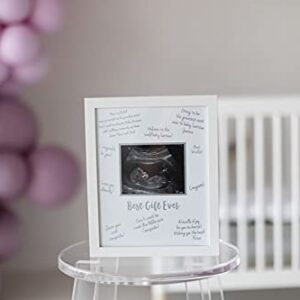 Tiny Ideas Sonogram Signature Frame Guest Book, Perfect for Any Baby Registry, Marker Included for Guests to Leave Well-Wishes, Great for Celebrating Baby Showers or Birthdays, White