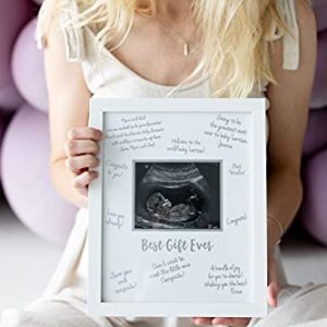 Tiny Ideas Sonogram Signature Frame Guest Book, Perfect for Any Baby Registry, Marker Included for Guests to Leave Well-Wishes, Great for Celebrating Baby Showers or Birthdays, White