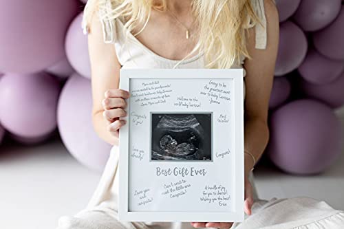 Tiny Ideas Sonogram Signature Frame Guest Book, Perfect for Any Baby Registry, Marker Included for Guests to Leave Well-Wishes, Great for Celebrating Baby Showers or Birthdays, White