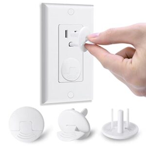 outlet covers baby proofing white - probebi 38 pack plug covers for electrical outlets, child proof socket covers, baby safety products for home, office, easy insatllation, protect babies