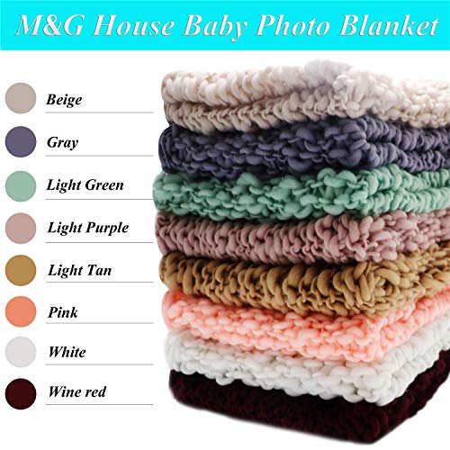 M&G House Newborn Wrap Baby Photography Wool Wrap Baby Photo Props Baskets Filler Rug(Light Tan)