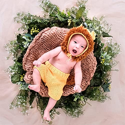 M&G House Newborn Wrap Baby Photography Wool Wrap Baby Photo Props Baskets Filler Rug(Light Tan)