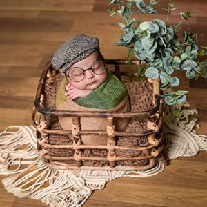 M&G House Newborn Wrap Baby Photography Wool Wrap Baby Photo Props Baskets Filler Rug(Light Tan)