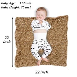 M&G House Newborn Wrap Baby Photography Wool Wrap Baby Photo Props Baskets Filler Rug(Light Tan)