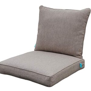 QILLOWAY Polyester Outdoor Chair Cushion Set,Outdoor Cushions for Patio Furniture.Tan/Grey