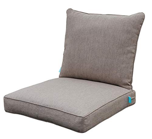 QILLOWAY Polyester Outdoor Chair Cushion Set,Outdoor Cushions for Patio Furniture.Tan/Grey