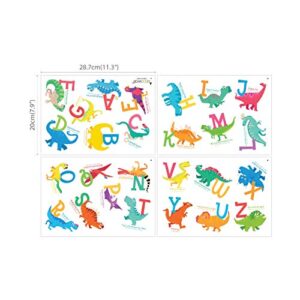 DECOWALL DS-8033 A-Z Dinosaur Alphabet (Small) Kids Wall Stickers Decals Peel and Stick Removable for Nursery Bedroom Living Room Art murals Decorations