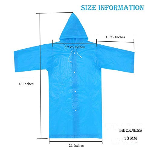 Luckyiren Raincoat Rain Poncho Jacket Slicker Outwear for Children[Thicker & Reusable & Lightweight] Emergency Rain&Wind Coat Cloak Wear for 6-12 Y/O. Boys&Girls for Disney World, Cool for Kids