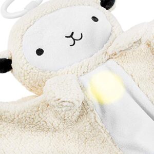 Wavhello LoveBub Sound & Light Baby Security Blanket Lovey, Plush Lullaby Music Player, White Noise Soother & Soft Night Light, Machine Washable - Lou The Lamb (White Minky, 18")