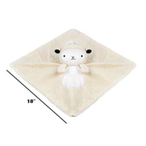 Wavhello LoveBub Sound & Light Baby Security Blanket Lovey, Plush Lullaby Music Player, White Noise Soother & Soft Night Light, Machine Washable - Lou The Lamb (White Minky, 18")