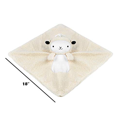 Wavhello LoveBub Sound & Light Baby Security Blanket Lovey, Plush Lullaby Music Player, White Noise Soother & Soft Night Light, Machine Washable - Lou The Lamb (White Minky, 18")