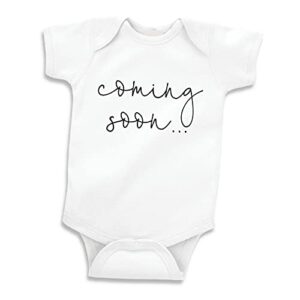 bump and beyond designs baby-girls surprise pregnancy announcement for grandparents coming soon leotard white, 0-3 months
