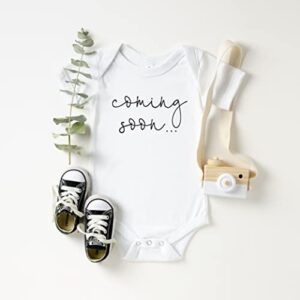 Bump and Beyond Designs Baby-Girls Surprise Pregnancy Announcement For Grandparents Coming Soon Leotard White, 0-3 Months