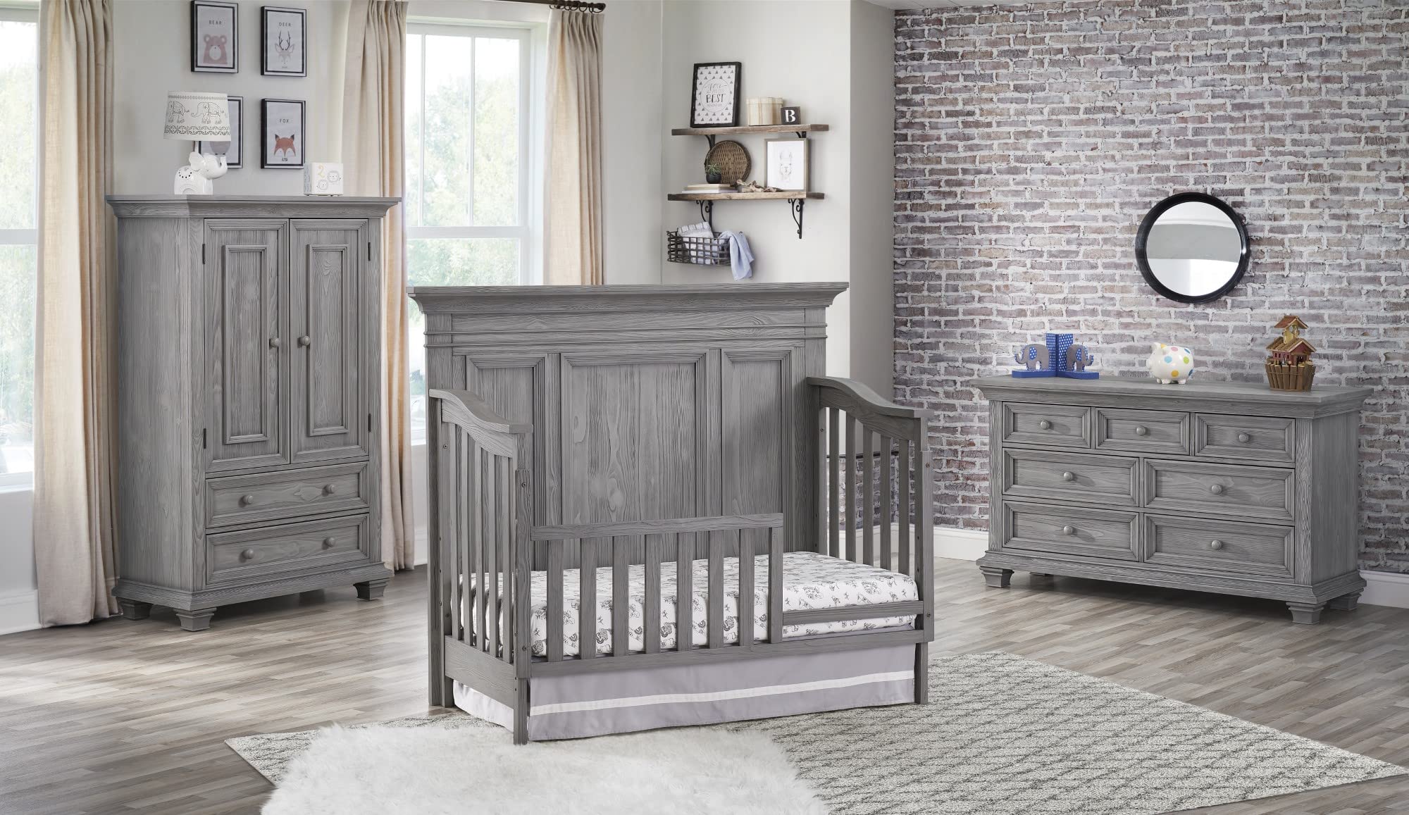 Oxford Baby Westport 4-in-1 Convertible Crib, Dusk Gray, GreenGuard Gold Certified