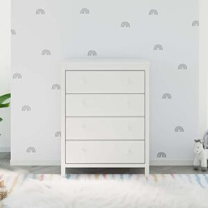 Storkcraft Alpine 4 Drawer Chest (White) – GREENGUARD Gold Certified, Dresser For Nursery, 4 Drawer Dresser, Kids Dresser, Nursery Dresser Drawer Organizer, Chest of Drawers