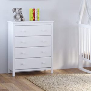 Storkcraft Alpine 4 Drawer Chest (White) – GREENGUARD Gold Certified, Dresser For Nursery, 4 Drawer Dresser, Kids Dresser, Nursery Dresser Drawer Organizer, Chest of Drawers