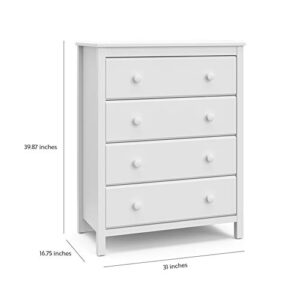 Storkcraft Alpine 4 Drawer Chest (White) – GREENGUARD Gold Certified, Dresser For Nursery, 4 Drawer Dresser, Kids Dresser, Nursery Dresser Drawer Organizer, Chest of Drawers