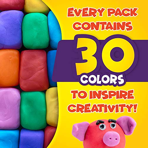 Creative Kids Air Dry Clay Modeling Crafts Kit for Children - Super Light Nontoxic - 30 Vibrant Colors & 3 Clay Tools - STEM Educational DIY Molding Set – Gift for Boys & Girls 4+