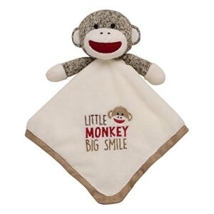 baby starters baby snuggle blanket and toy with satin, sock monkey, 14 inches
