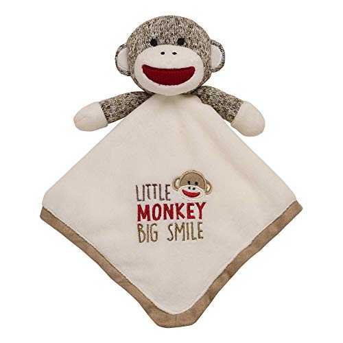 Baby Starters Baby Snuggle Blanket and Toy with Satin, Sock Monkey, 14 inches