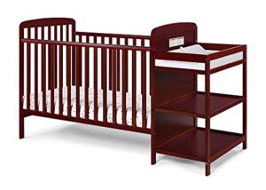 suite bebe ramsey 3 in 1 convertible crib and changer in a cherry finish