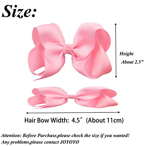 JOYOYO 40Pcs 4.5" Hair Bows Alligator Clips Grosgrain Ribbon Big Bows Clips For Girls Toddlers Kids Children 20 Colors In Pairs