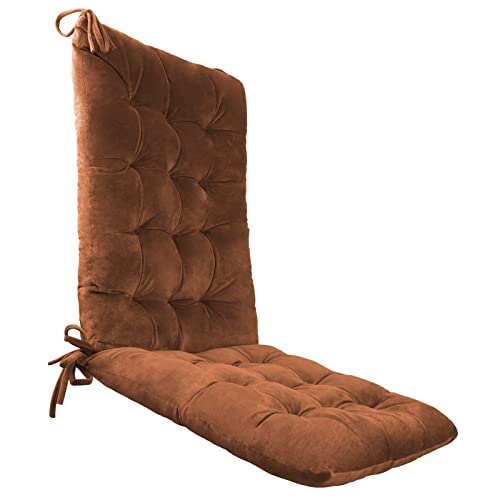 ELFJOY Solid Color Cozy Sanding Fabric Rocker Cushion Set - Chair Pads Set (Brown)