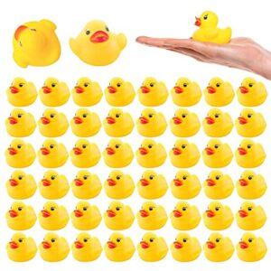 50pack mini rubber ducks, rubber duck bulk float duck baby bath toy, shower birthday party favors gift classroom summer beach pool party games