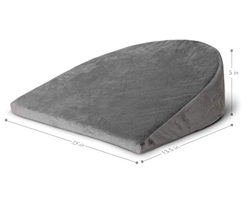 PharMeDoc Pregnancy Pillows for Sleeping Wedge Pillow, Maternity Pillow,Belly Wedge Memory Foam, Pregnancy Must Haves, New Mom Gifts for Women, Velvet Grey Cover