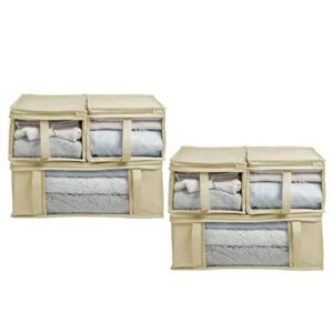 delta children 6-piece hide-a-way storage bag set, beige