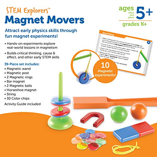 Learning Resources STEM Explorers -Ages 5+,39 Pieces, Magnet Movers, Critical Thinking Skills, STEM Certified Toys, Magnets Kids,Magnet Set,Back to School Gifts,Teacher Supplies