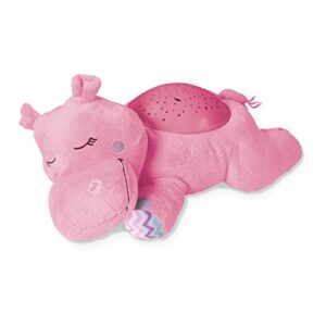 summer slumber buddies soother (pink hippo) – projector night light for kids with calming songs and sounds