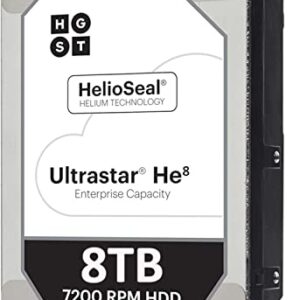 HGST Ultrastar He8 HUH728080ALE604 0F23668 / 0F25721 8TB 7,2K RPM SATA 6Gb/s 128MB 3.5 inches HDD 512E (Renewed)